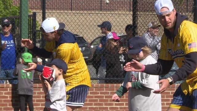 The Savannah Bananas spent Saturday morning with the Miracle League of the Triangle, playing a game with a few of the Leagues teams. 