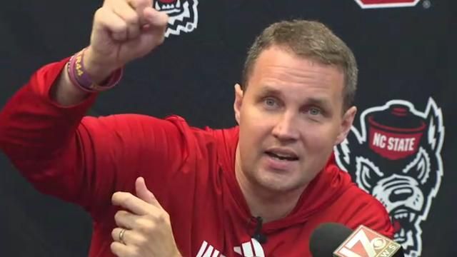 NC State coach Will Wade speaks at a press conference on July 9, 2025.
