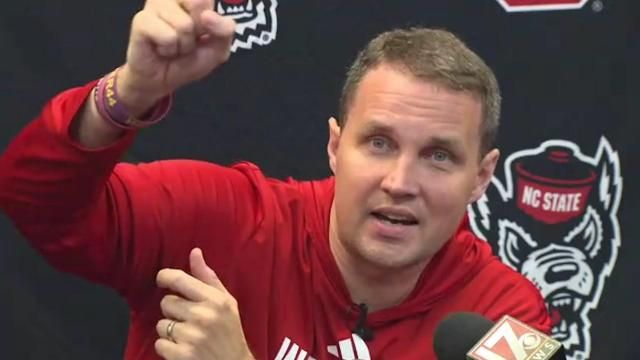 NC State coach Will Wade speaks at a press conference on July 9, 2025. 