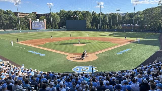 No. 4 seed UNC takes on West Virginia in Game 1 of its best-of-three Super Regional in Chapel Hill on Friday, June 7, 2024.