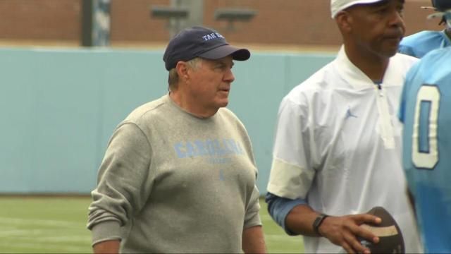 A file photo of Bill Belichick on the UNC practice field.