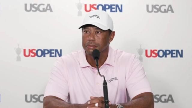 Tiger Woods speaks to media as golf's biggest names begin practicing for US Open