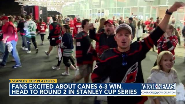 Fans excited for Canes 6-3 win, head to round 2 in Stanley Cup Playoffs