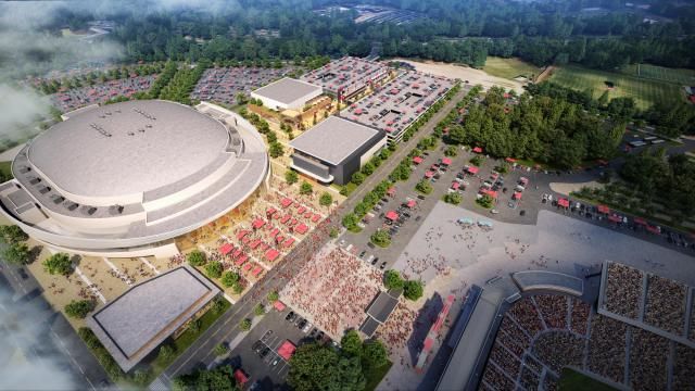 Conceptual rendering of Raleigh Sports & Entertainment District
