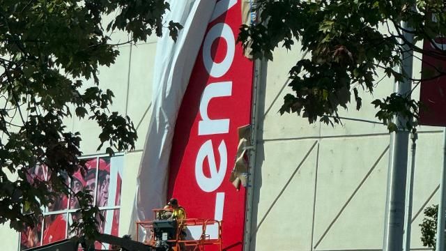 Lenovo sign on Raleigh arena
